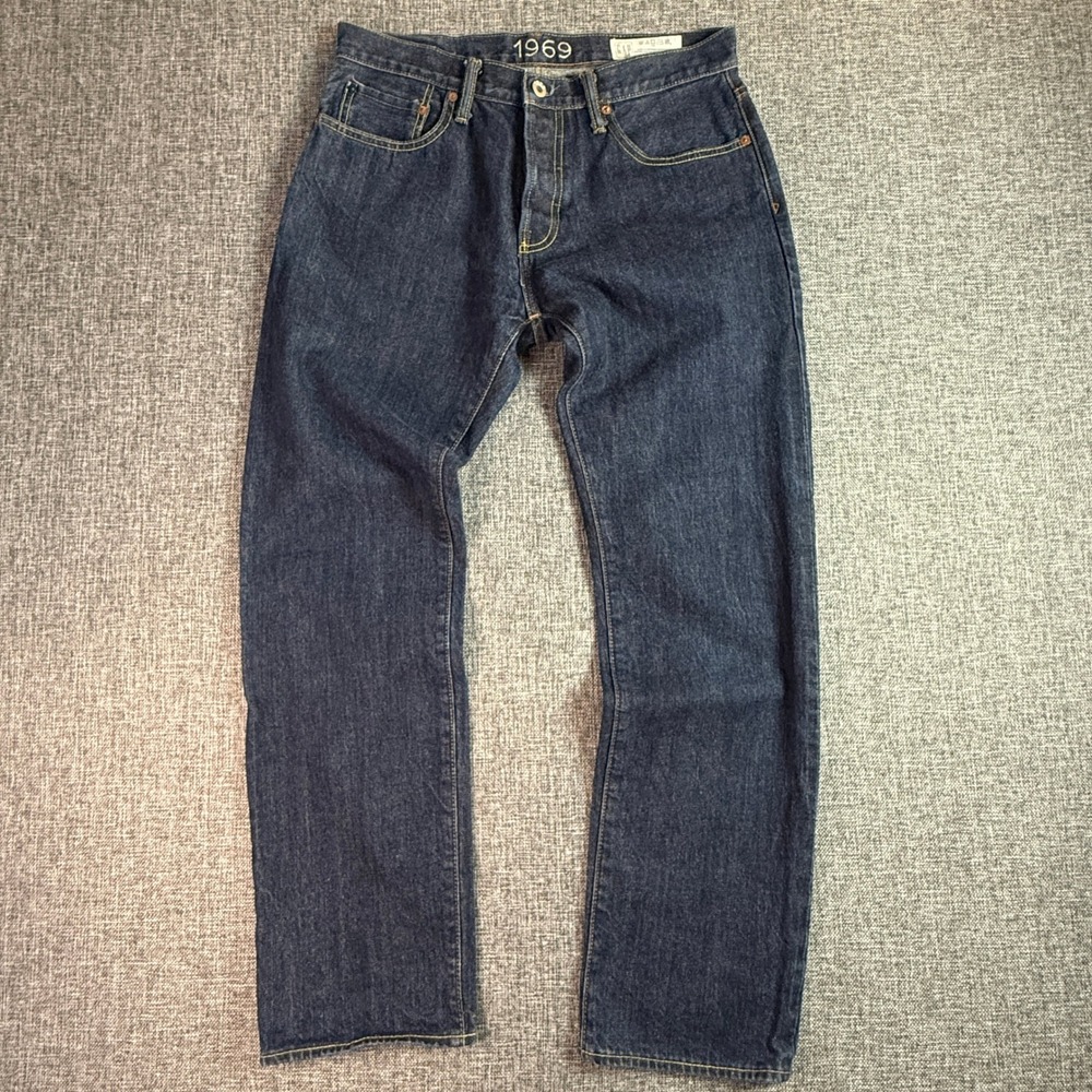 Gap 1969 Japanese Selvedge Jeans Mens Indigo Blue Denim Straight Fit | 31x30 - Picture 4 of 15